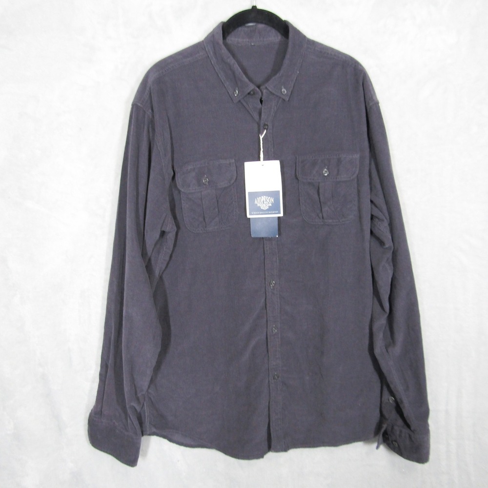 Aiopeson Mens Large Corduroy Button Down Shirt Long Sleeve Casual Workwear